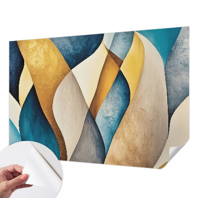 Peel and stick wall mural with a wavy abstract design