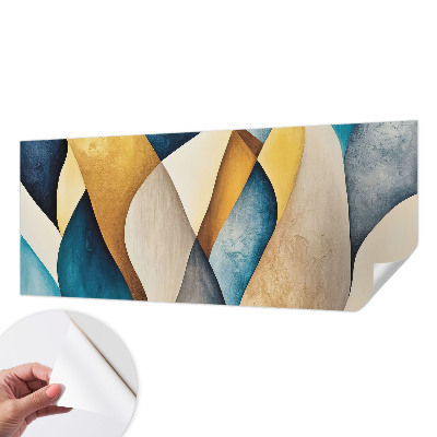 Peel and stick wall mural with a wavy abstract design
