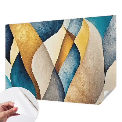 Peel and stick wall mural with a wavy abstract design