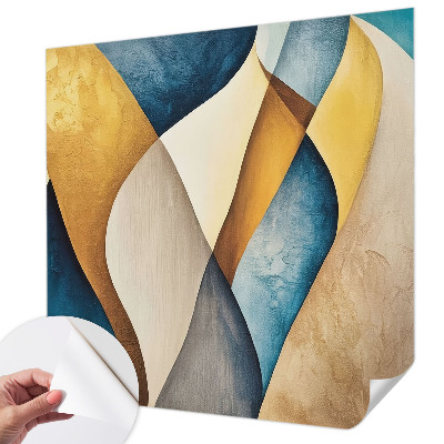 Peel and stick wall mural with a wavy abstract design