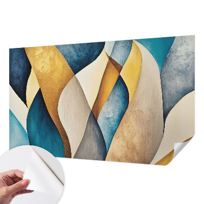 Peel and stick wall mural with a wavy abstract design