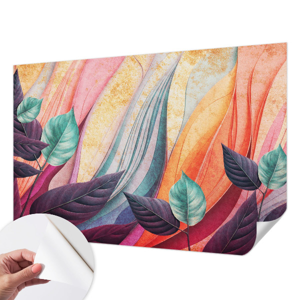 Peel and stick wallpaper mural Abstract leaves