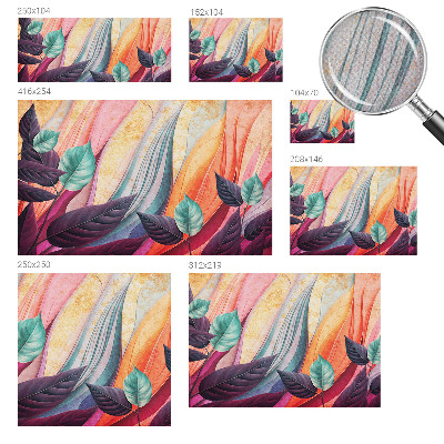 Peel and stick wallpaper mural with an abstract leaves design