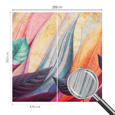 Peel and stick wallpaper mural with an abstract leaves design