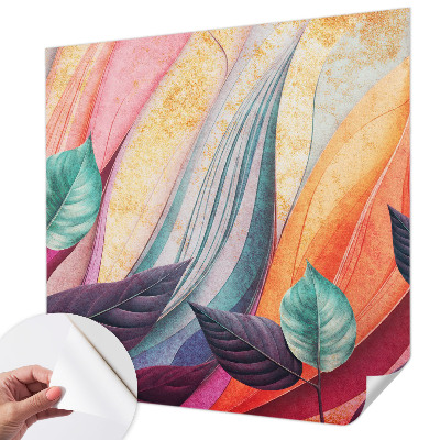 Peel and stick wallpaper mural Abstract leaves