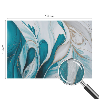 Self-adhesive wall mural with fluid pattern