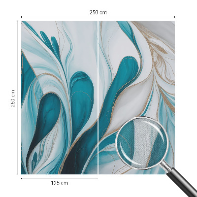 Self-adhesive wall mural with fluid pattern
