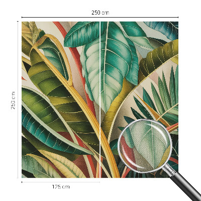 Stick-on wall mural with an exotic leaves design