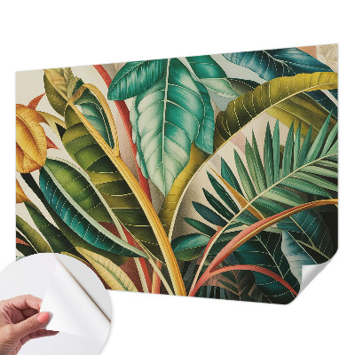 Stick-on wall mural Exotic leaves