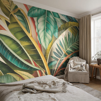 Stick-on wall mural Exotic leaves