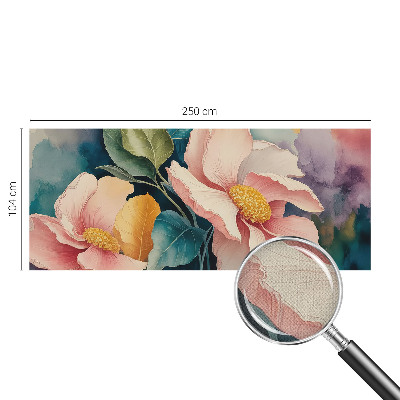 Removable wall mural wallpaper with a floral design