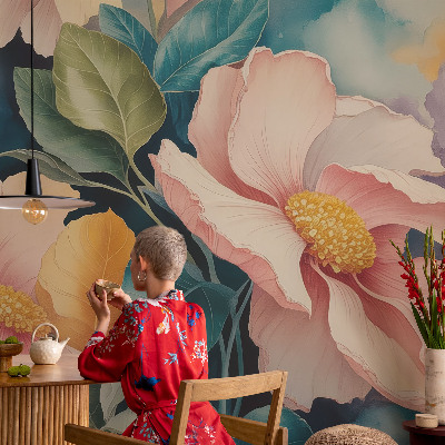 Removable wall mural wallpaper Floral elegance