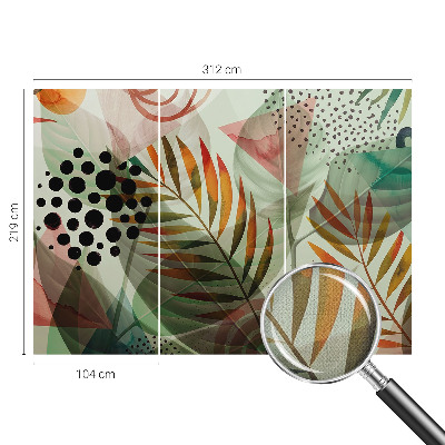 Peel and stick wall mural for living room Abstract leaves