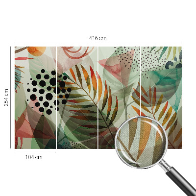 Peel and stick wall mural for living room Abstract leaves