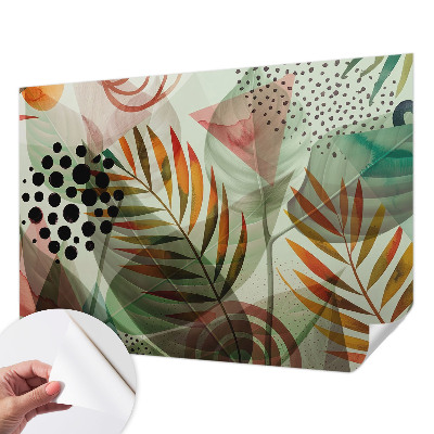 Peel and stick wall mural for living room Abstract leaves