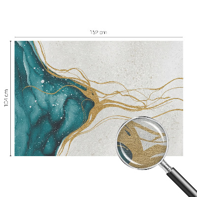 Peel and stick wall mural for bedroom with turquoise line pattern