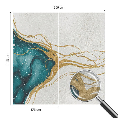 Peel and stick wall mural for bedroom Turquoise lines
