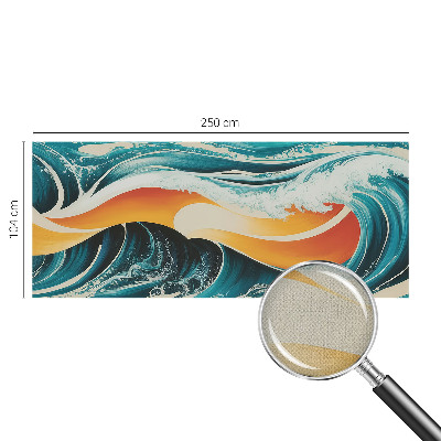 3D wall mural with an abstract waves design