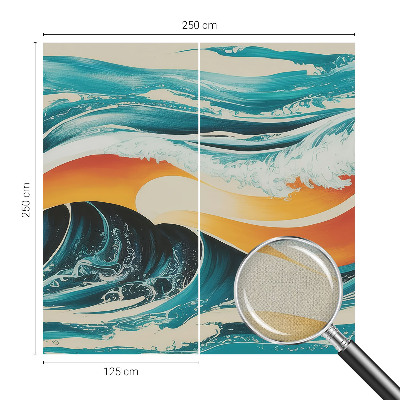 3D wall mural with an abstract waves design