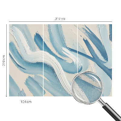 3D photo wallpaper mural with abstract brushstroke design