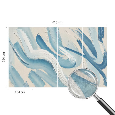 3D photo wallpaper mural with abstract brushstroke design