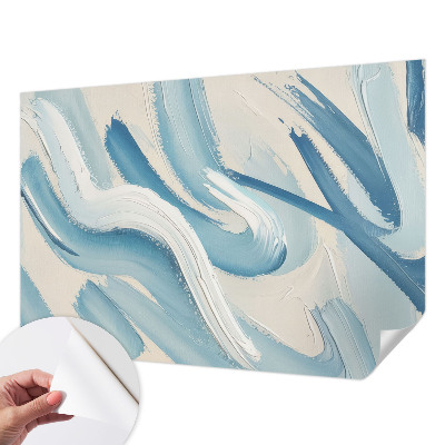 3D photo wallpaper mural with abstract brushstroke design