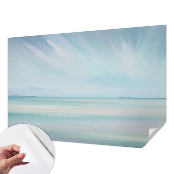 Children's wall mural with a calm sea scene