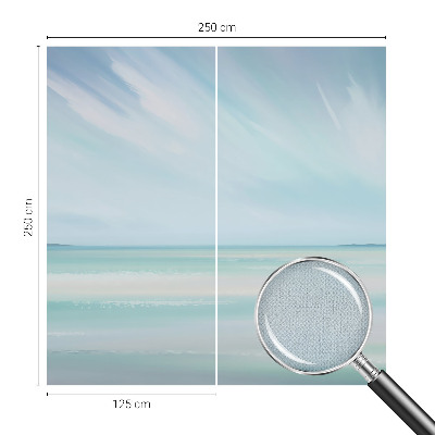 Children's wall mural with a calm sea scene