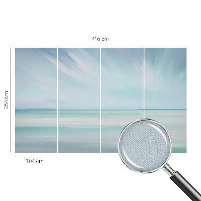 Children's wall mural with a calm sea scene