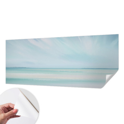 Children's wall mural with a calm sea scene