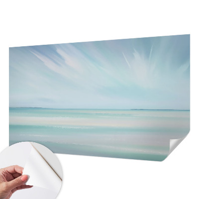 Children's wall mural with a calm sea scene