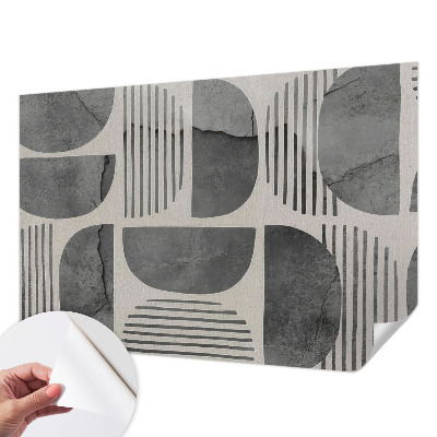 Baby room wall mural with geometric shapes