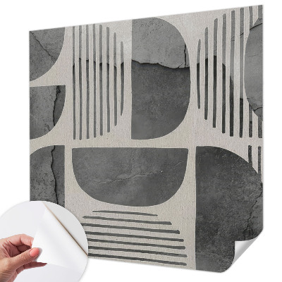 Baby room wall mural with geometric shapes