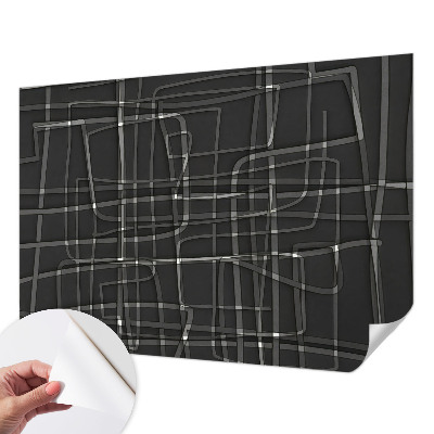 Peel and stick wall mural with an abstract lines design