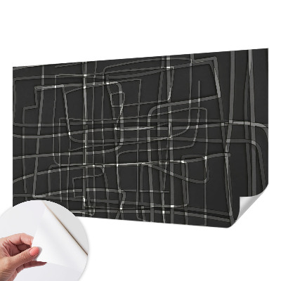 Peel and stick wall mural with an abstract lines design