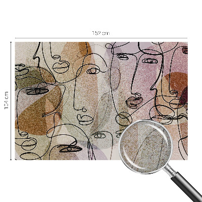 Self-adhesive wall mural with a linear faces design