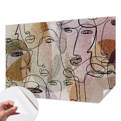 Self-adhesive wall mural Linear faces