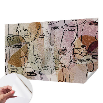 Self-adhesive wall mural Linear faces