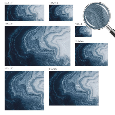 Peel and stick wallpaper mural with a blue wave pattern