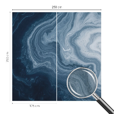 Peel and stick wallpaper mural with a blue wave pattern