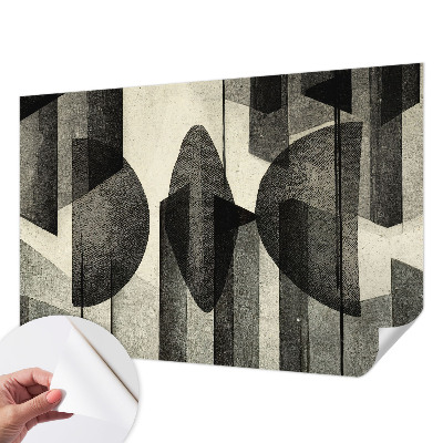 Removable wall mural with a geometric shapes pattern
