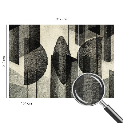 Removable wall mural with a geometric shapes pattern