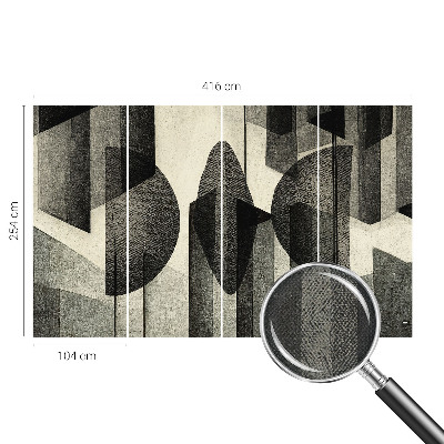 Removable wall mural with a geometric shapes pattern