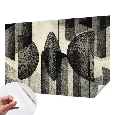Removable wall mural with a geometric shapes pattern