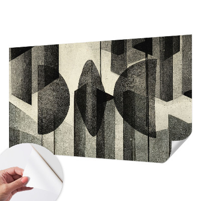 Removable wall mural with a geometric shapes pattern