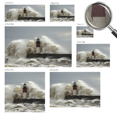 Stick-on wall mural with a sea waves design