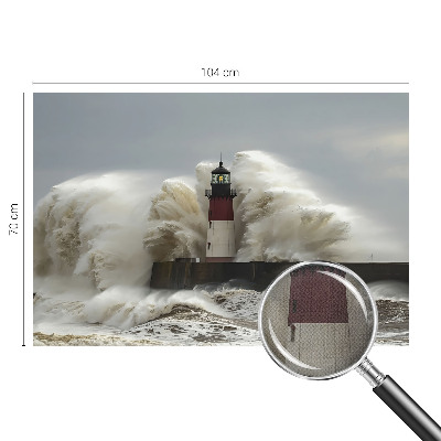 Stick-on wall mural with a sea waves design