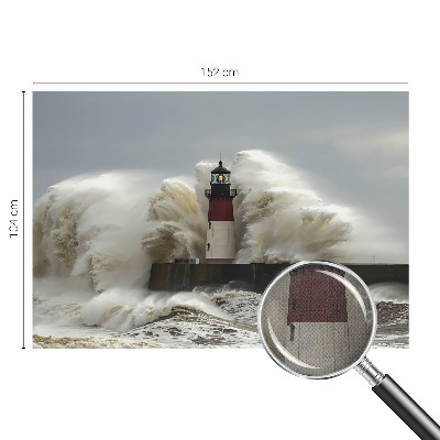 Stick-on wall mural with a sea waves design