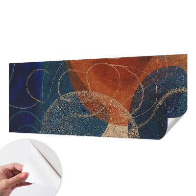 Peel and stick wall mural for bedroom with colorful abstract forms