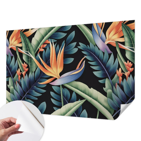 Peel and stick wall mural for living room with a paradise theme
